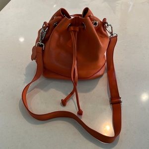 Roots Leather Bucket Bag